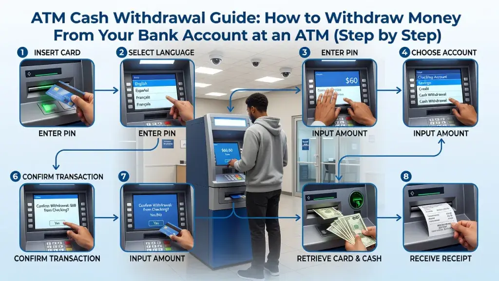 ATM Cash Withdrawal Guide: How to Withdraw Money From Your Bank Account at an ATM (Step by Step)